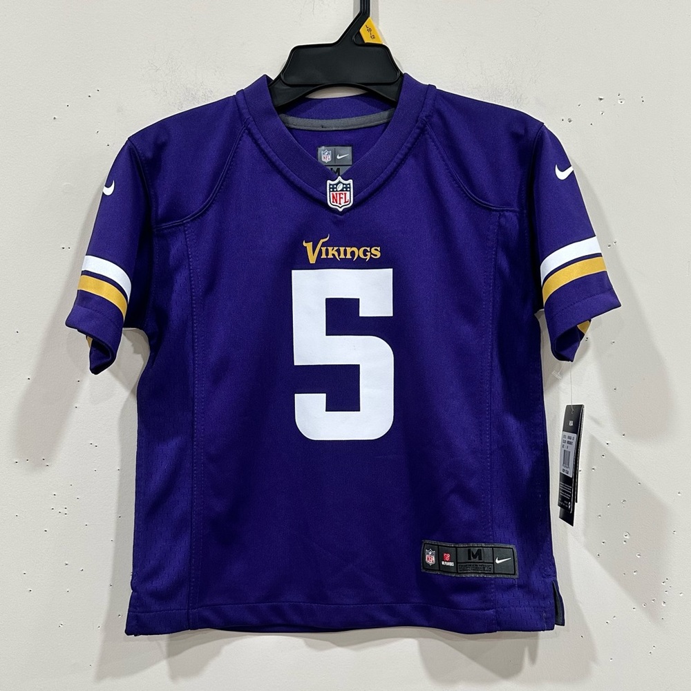 Nike NFL Minnesota Vikings Teddy Bridgewater Jersey Purple #5‎ Kids Size M (5/6)